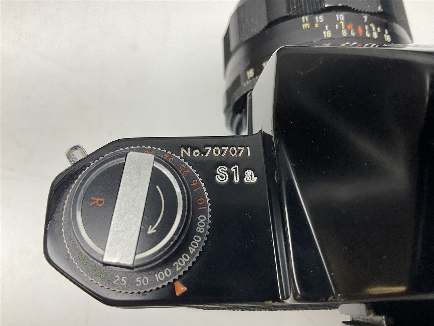 Asahi Pentax S1a camera body, serial no. 707071, with 'Super-Takumar 1:1.8/55' lens, serial no 2124044, together with Asahi Pentax Sv camera body, no. 1925617 with 'Super-Takumar 1:2/55' lens, serial no. 2770153, Asahi Pentax Meter, 'Super-Takumar 1:3.5/28' lens, serial no. 2075492 and 'Super-Takumar 1:4/150' lens, serial no. 1461613  