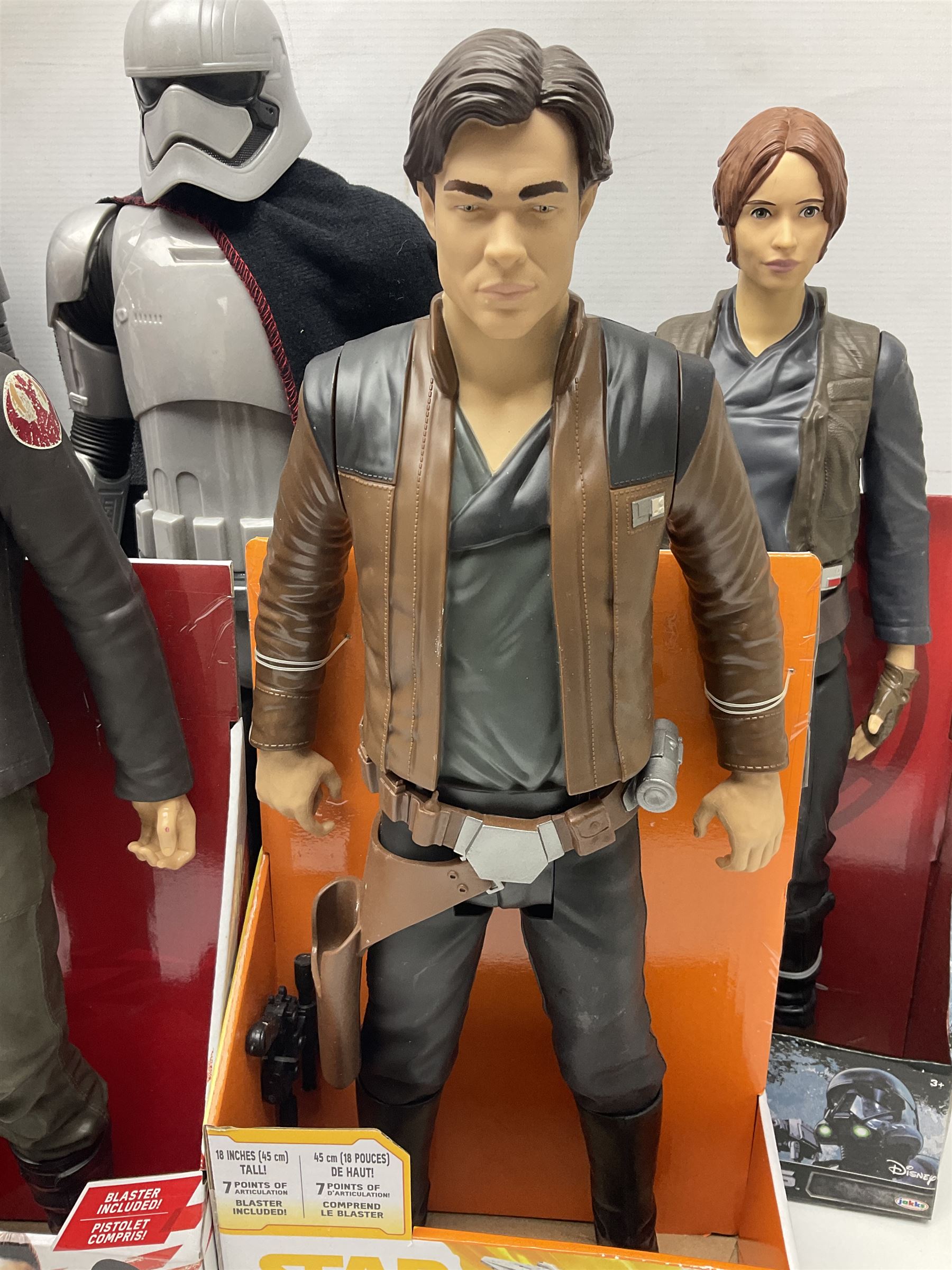 Star Wars - seven Jakks Pacific Big-Figs comprising Jyn Erso, Poe Dameron, Han Solo, Stormtrooper, Captain Phasma, Praetorian Guard and K-2SO; all boxed (7)