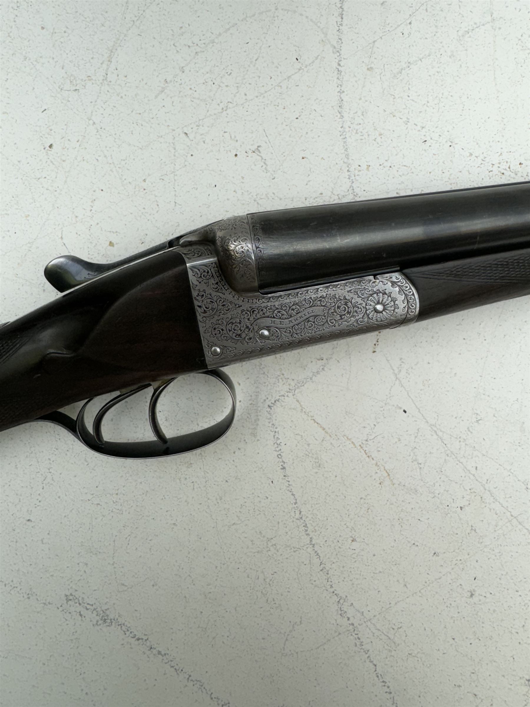 SHOTGUN CERTIFICATE REQUIRED - H Akrill of Beverly 12-bore double trigger boxlock ejector side-by-side double barrel shotgun with 66cm(26