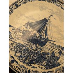 Collection of ceramic moulds, including Franklin Mint Le Cordon Bleu examples, Cauldon tureen, large tray, Delft charger, etc in two boxes