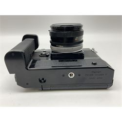 Canon F1 camera body, serial no. 136281, with 'Canon FD 50mm 1:1.8 S.C' lens, serial no.1702944 and Canon F Power winder, serial no.120072