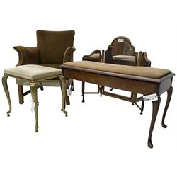 20th century hardwood-framed armchair (W