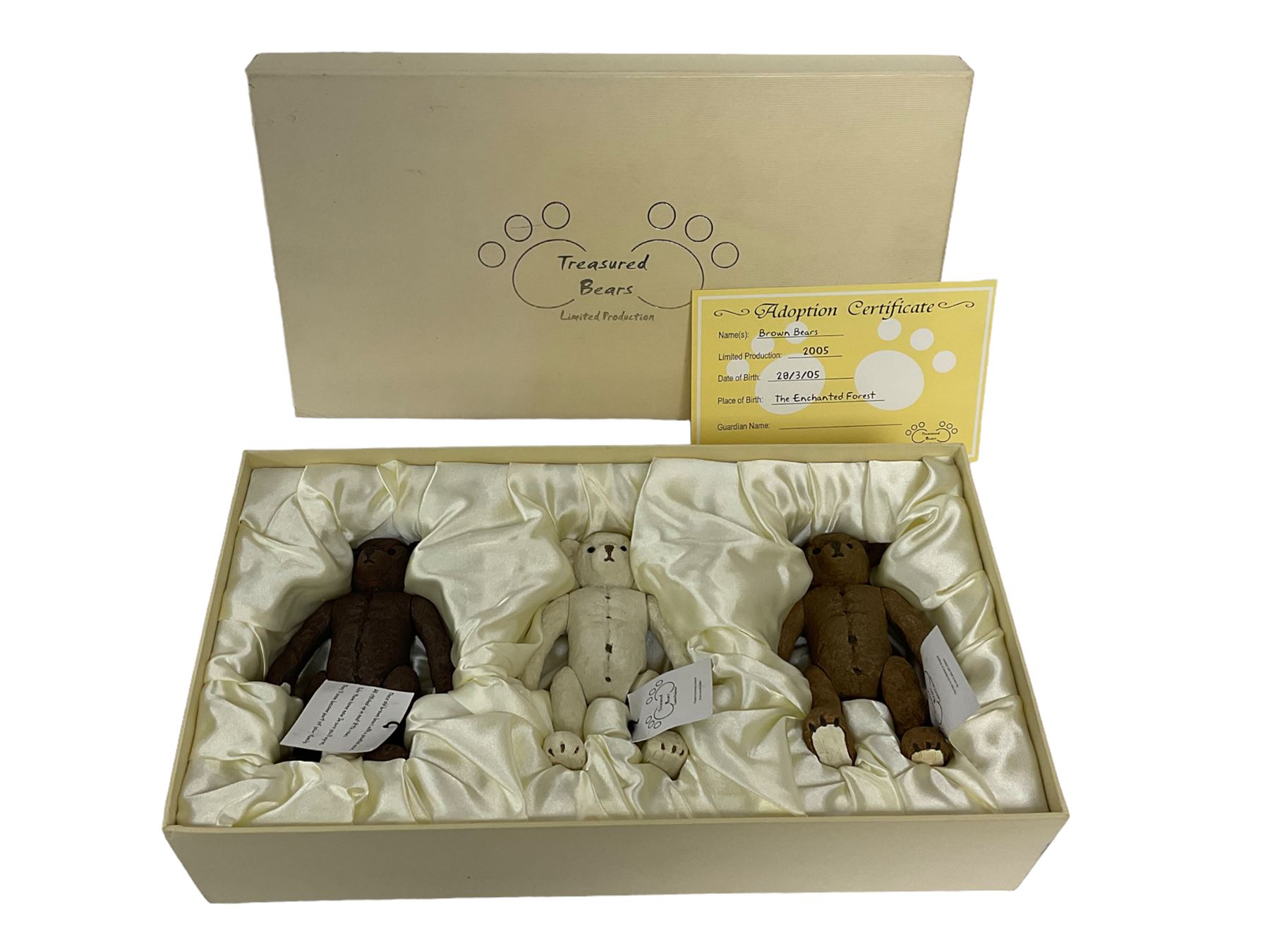 Box set of three bears by Treasured Bears