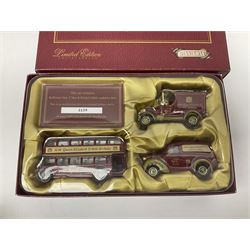 Thirty-eight modern die-cast models/sets  including Corgi and Lledo 1:76 scale Trackside vehicles; Unimax, Atlas and other tanks; TV & film related; advertising and promotional; QEII 80th Birthday etc; all but one boxed (38)