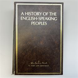 Limited Edition Danbury Mint 'History of the English Speaking Peoples' complete set of fifty silver medallions, each depicting historical figures and scenes from Julius Caesar Lands 55BC to Second World War 1939AD, contained within leatherette folder with personalised presentation to cover and interior, no. 2780/7500