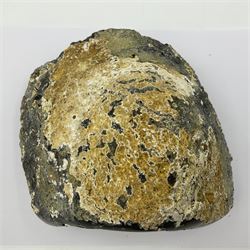 Agate geode, with quartz crystals druzy, in earthy tones, H13cm