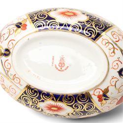 Royal Crown Derby pattern 2451 three-piece tea service, comprising teapot, covered sucrier and milk jug, date mark for 1898 (3)