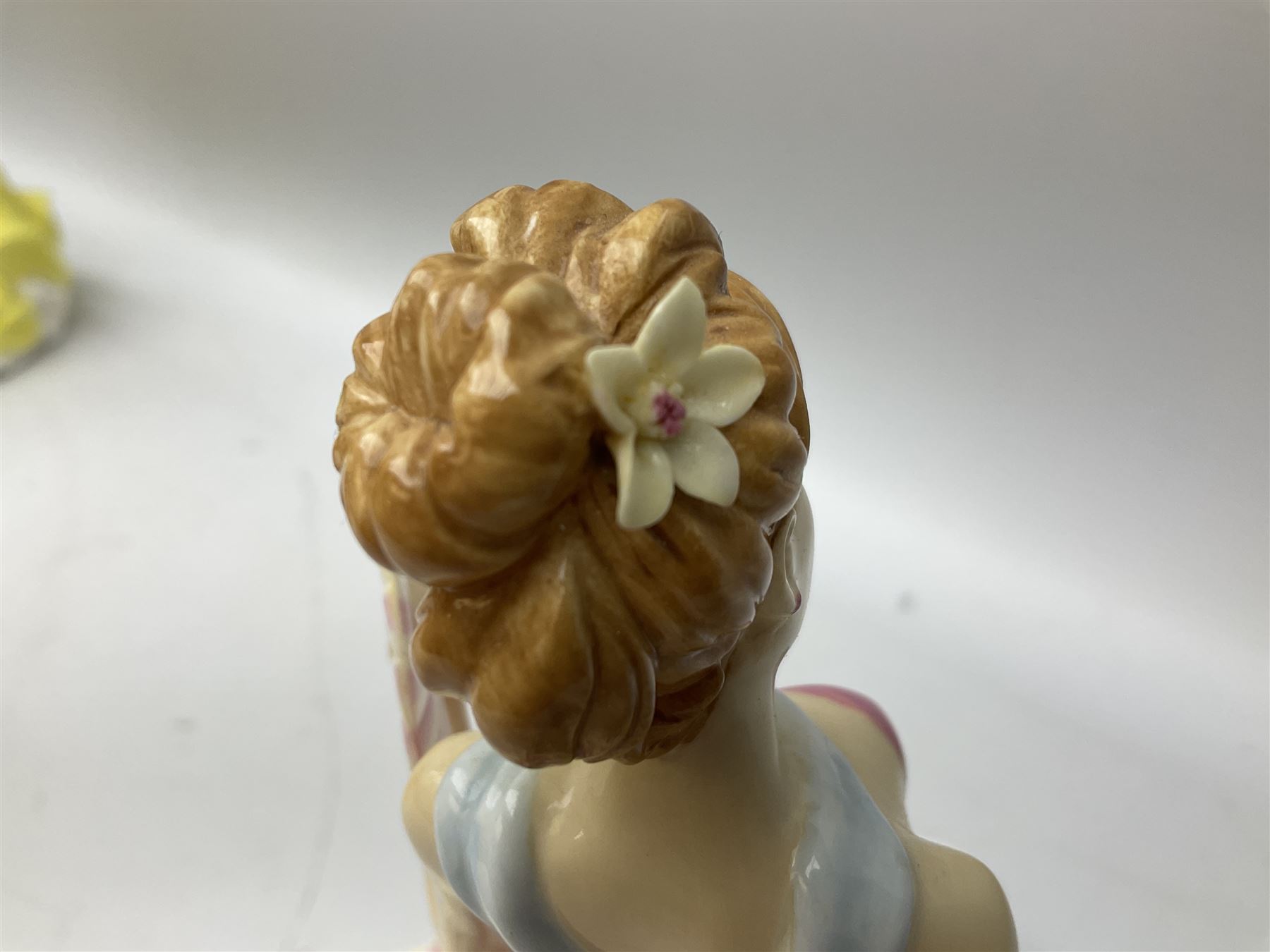 Five Royal Doulton figures from the Pretty Ladies collection, comprising Spring Ball HN5467, Autumn Ball 5465, Summer Ball HN5464, Summer HN5322 and Spring HN5321