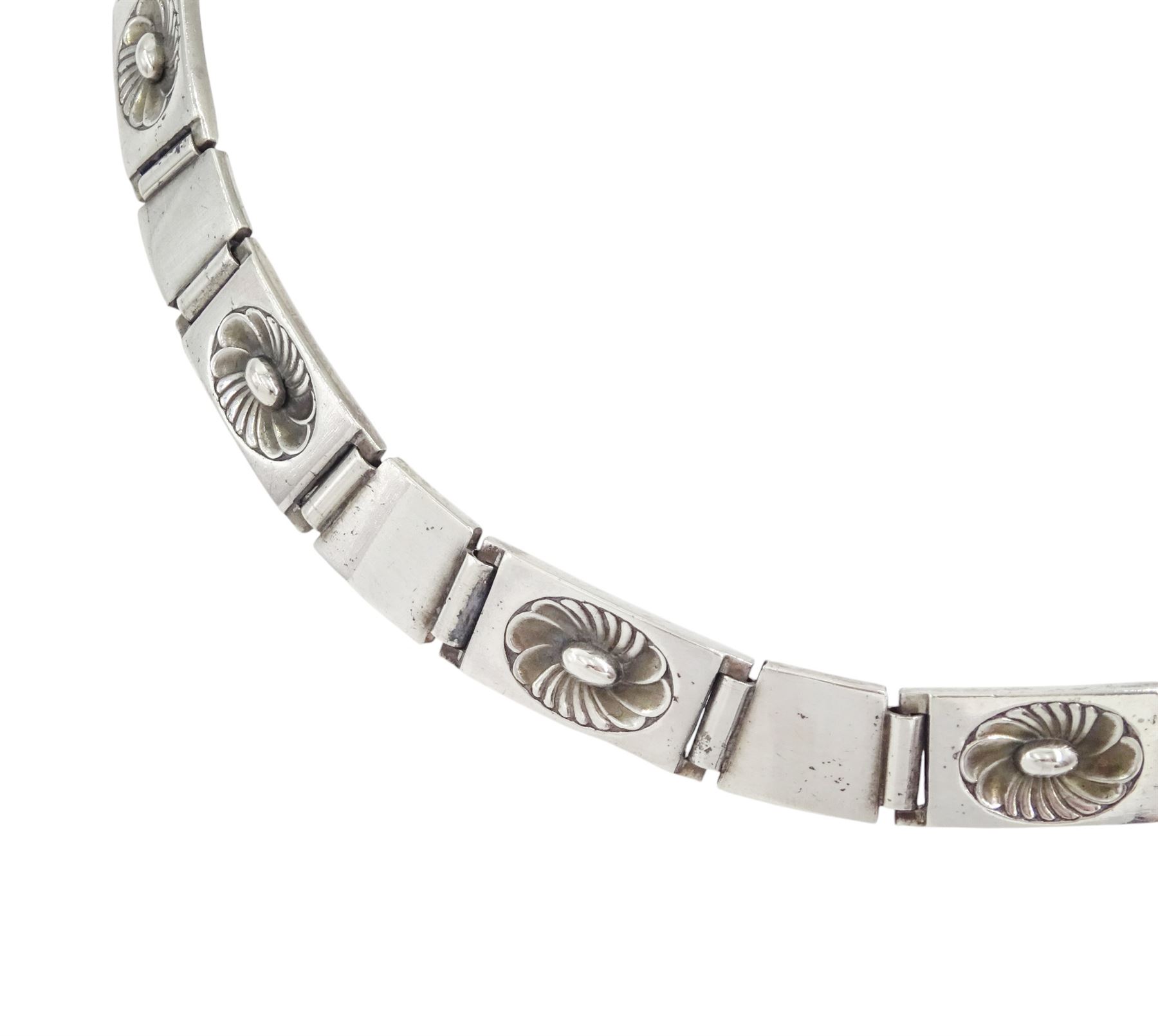 Georg Jensen silver necklace No. 60B, London import mark 1957