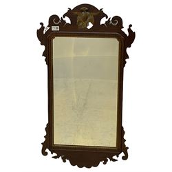 Chippendale style mahogany wall mirror, 