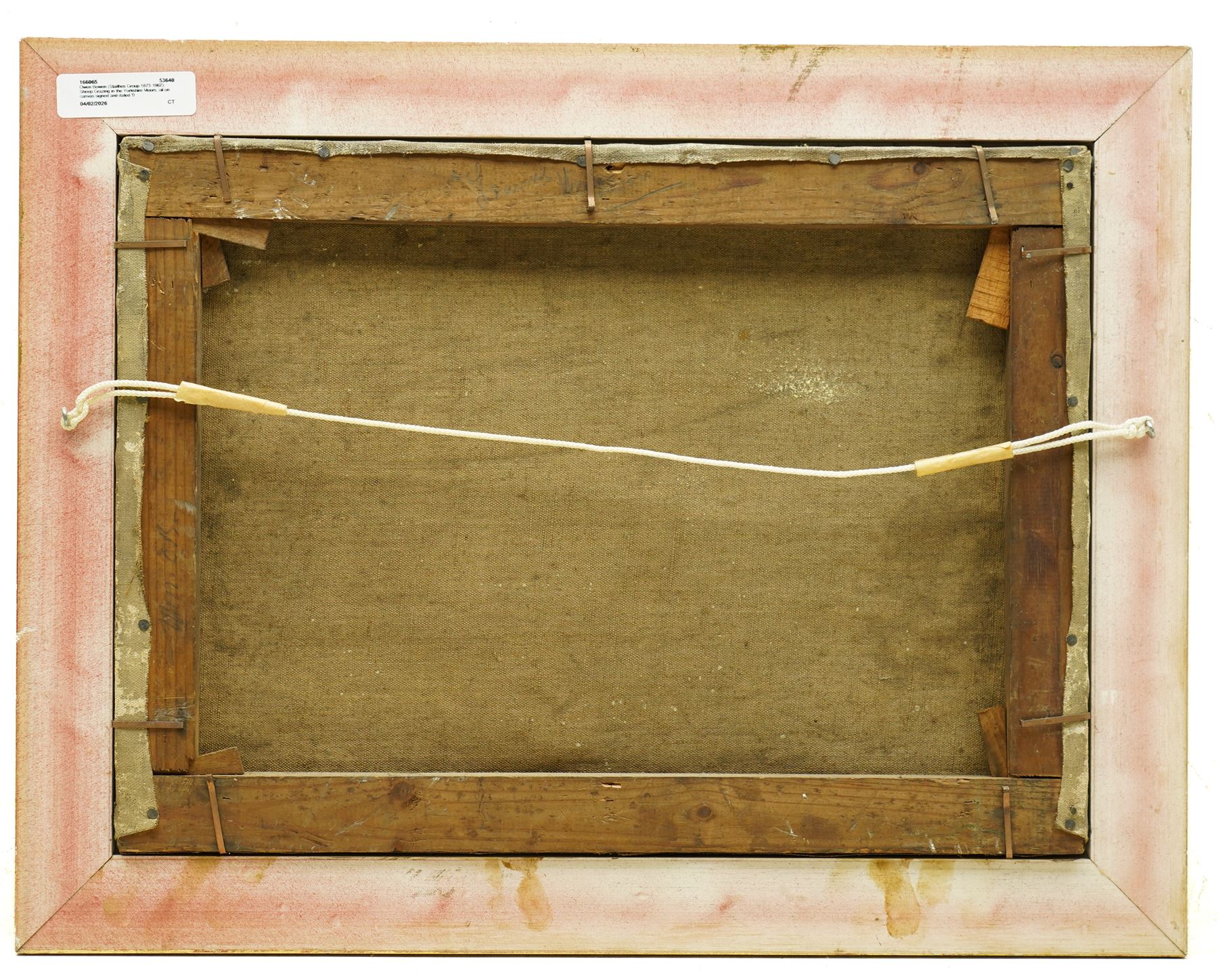 Owen Bowen (Staithes Group 1873-1967): Sheep Grazing in the Yorkshire Moors, oil on canvas signed and dated '06, 26cm x 37cm