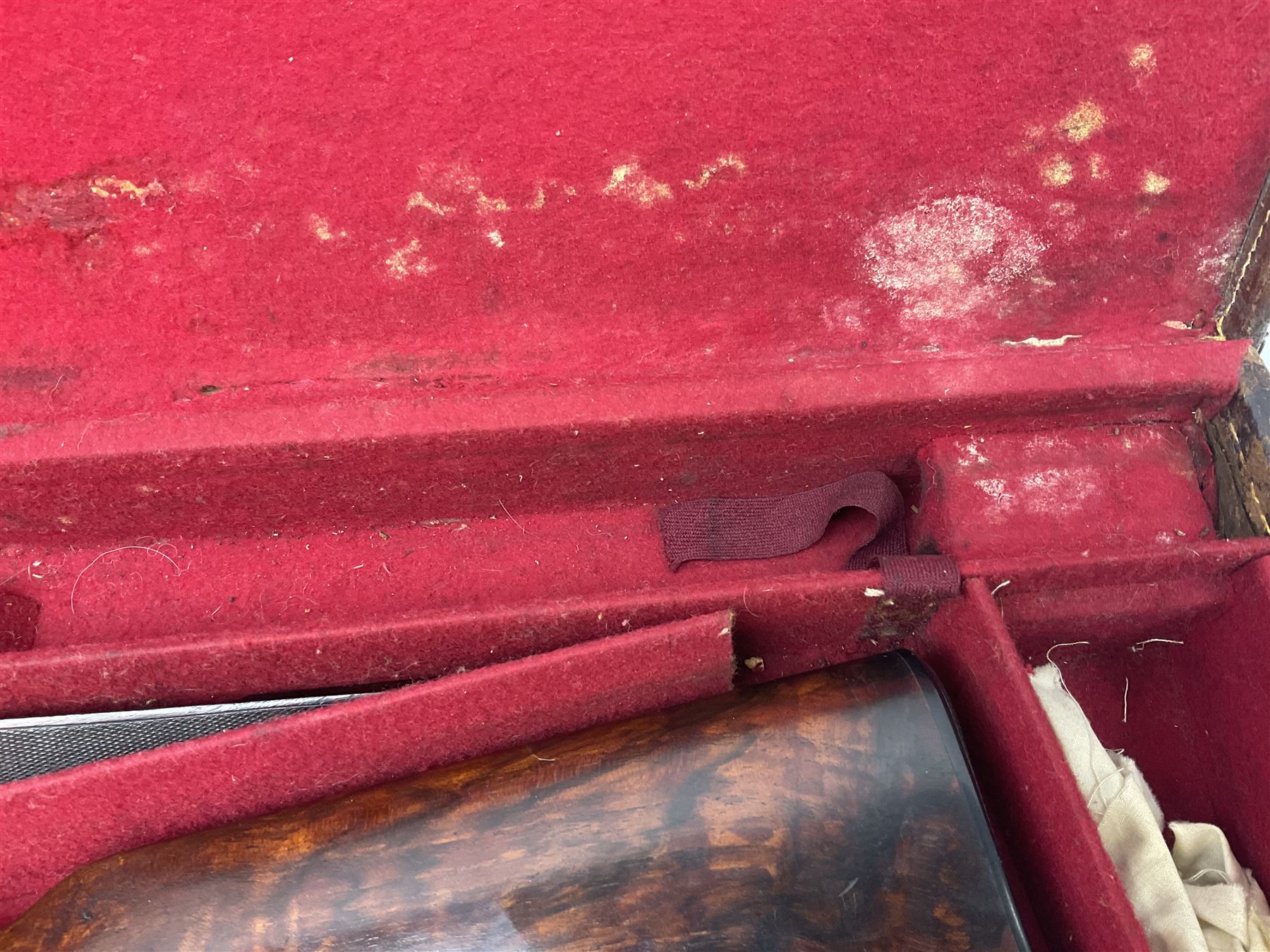 W.W. Greener 12-bore side-by-side double barrel non-ejector shotgun, with 76cm barrels, side safety, engraved lock, figured walnut stock with chequered grip and fore-end, no.33408, 120.5cm overall; in fitted canvas covered case with tools and accessories including .22 12-bore dog training device. SHOTGUN CERTIFICATE REQUIRED.