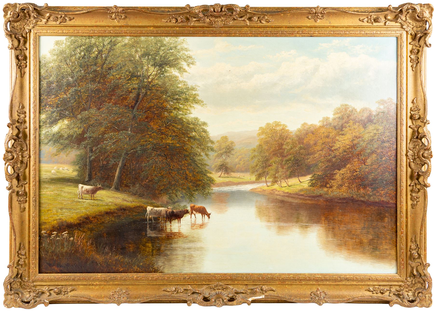 William Mellor (British 1851-1931): 'On the Wharfe', oil on canvas signed, titled verso 60cm x 90cm