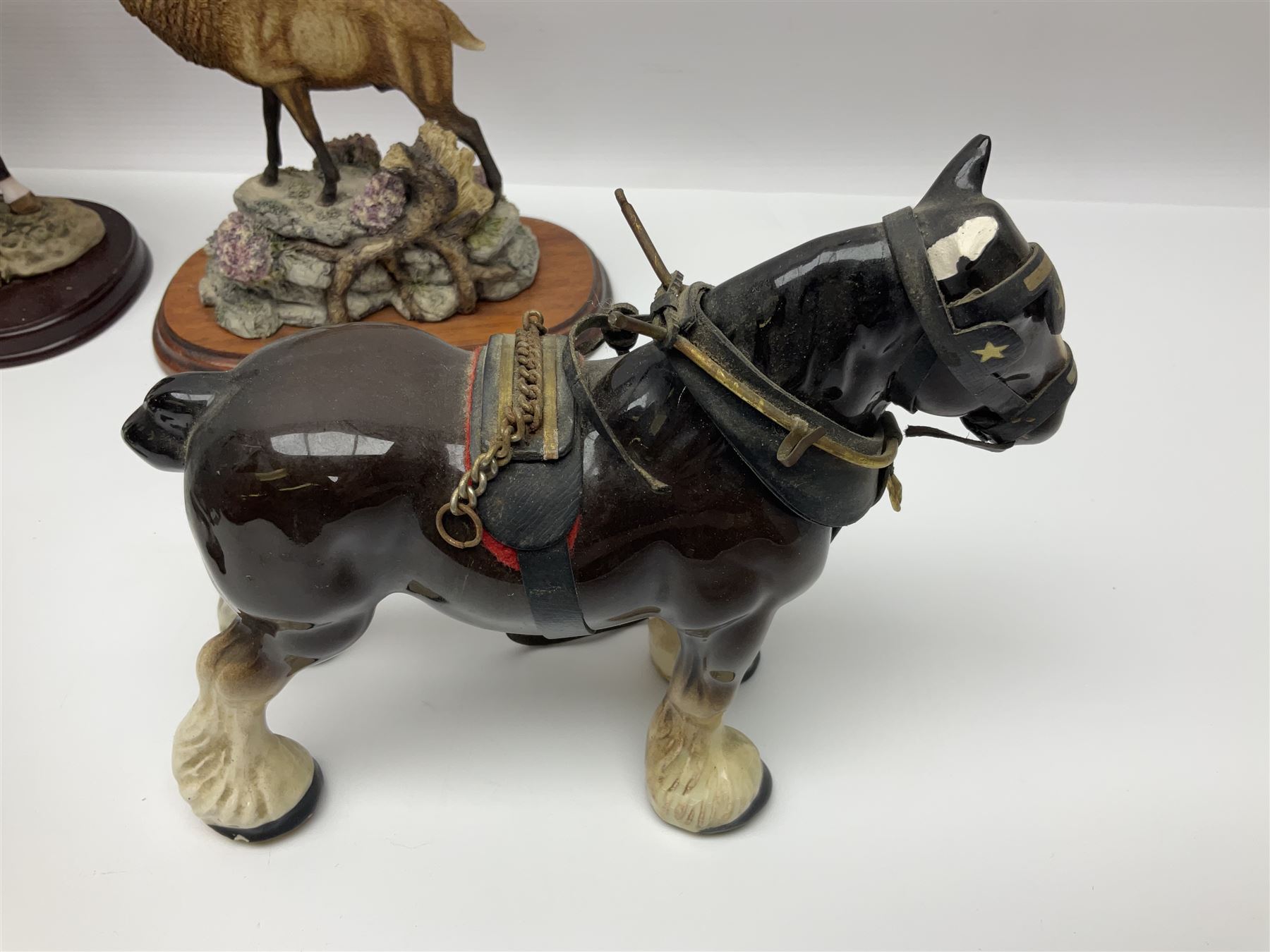 Four Border Fine Arts Action Horses, comprising Shire/Heavy Horse, Welsh Cob, Vanna, grey Shire, together with At the Fete and other Border Fine Arts and similar figures  