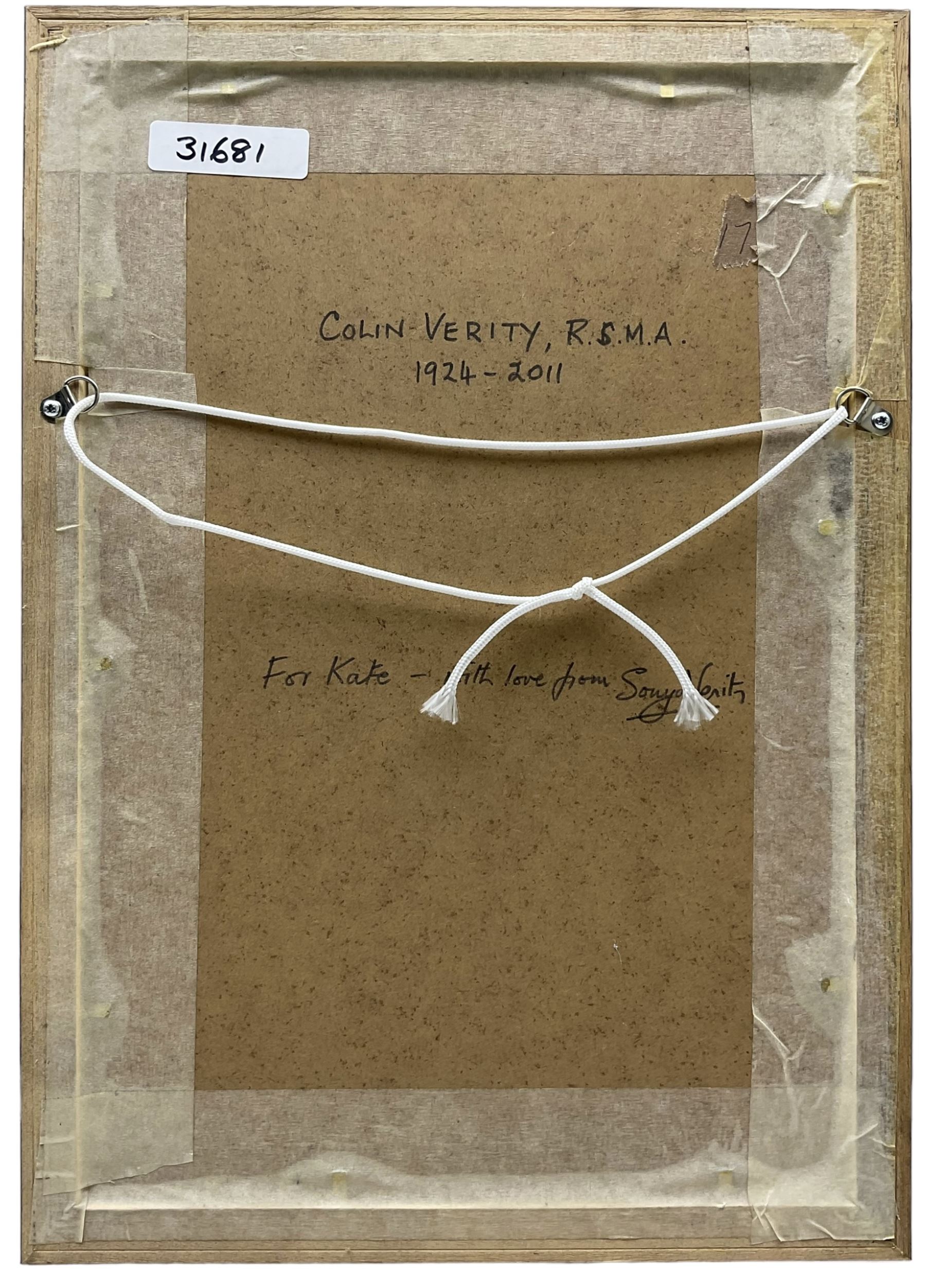 Colin Verity (British 1924-2011): Landscapes, three watercolours framed as one signed with initials, max 15cm x 14cm