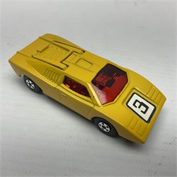 Matchbox 1-75 Series 'Superfast' ex-shop stock - eight models comprising 9e AMX Javelin, 13e Baja Buggy, 14d Iso Grifo, 19e Road Dragster, 22d Freeman Intercity Commuter, 23e Volkswagen Camper, 27e Lamborghini Countach and 29d Racing Mini; all boxed (8)