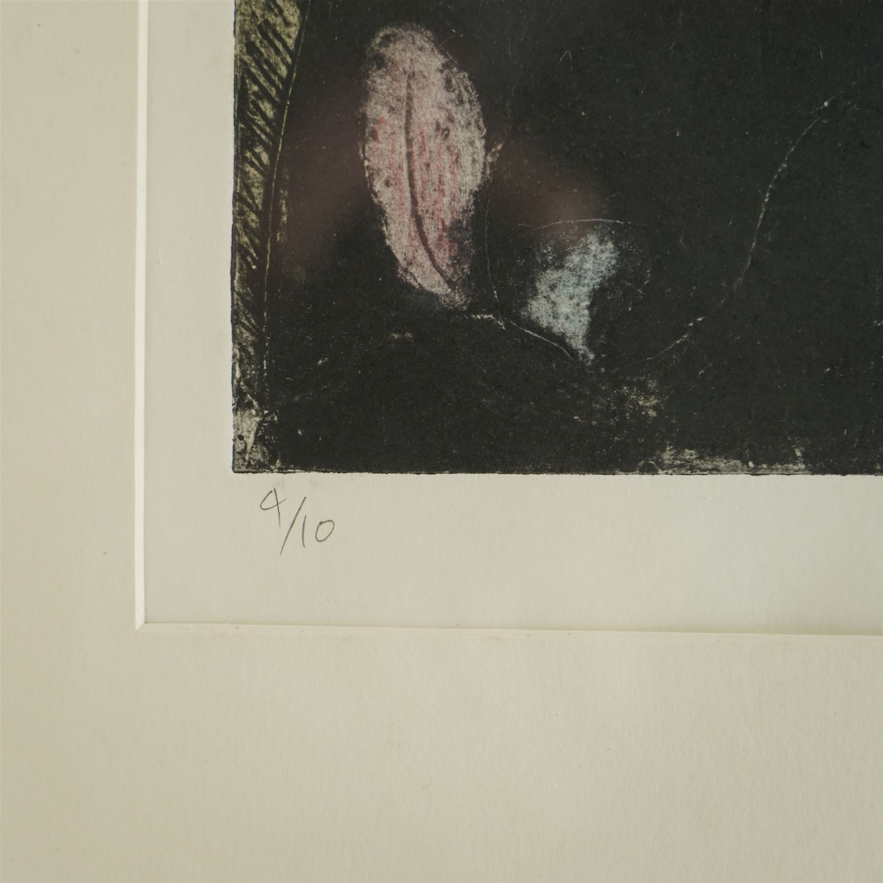 Adrienne Craddock (British Contemporary): 'A Fool Revealing Wisdom', etching in colours signed titled dated '90 and numbered 4/10 in pencil 74cm x 54cm
