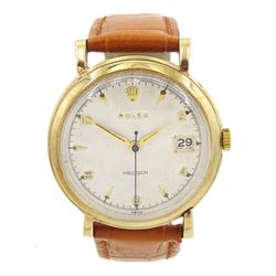 Rolex Precision gentleman's 9ct gold manual wind wristwatch, Cal 1210, movement No. 69499,...
