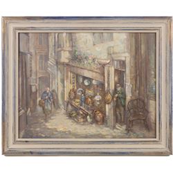 Donald Gray Midgely (British 1918-1995): An Antiques Shop in Whitby, oil on canvas board signed 32cm x 41cm