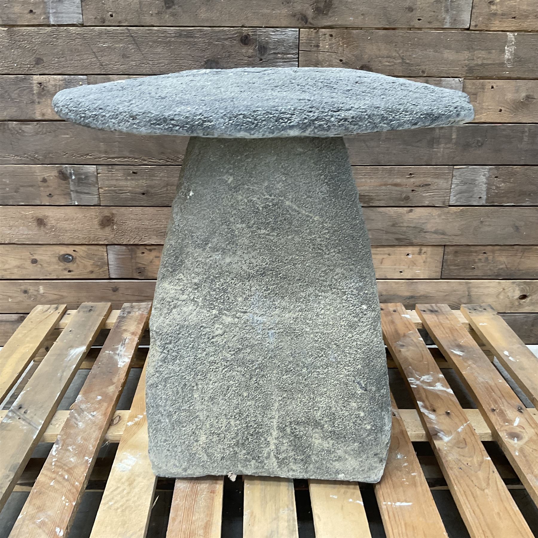 Large weathered cast stone garden staddle stone mushroom