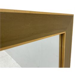 Contemporary rectangular framed wall mirror with plain mirror plate