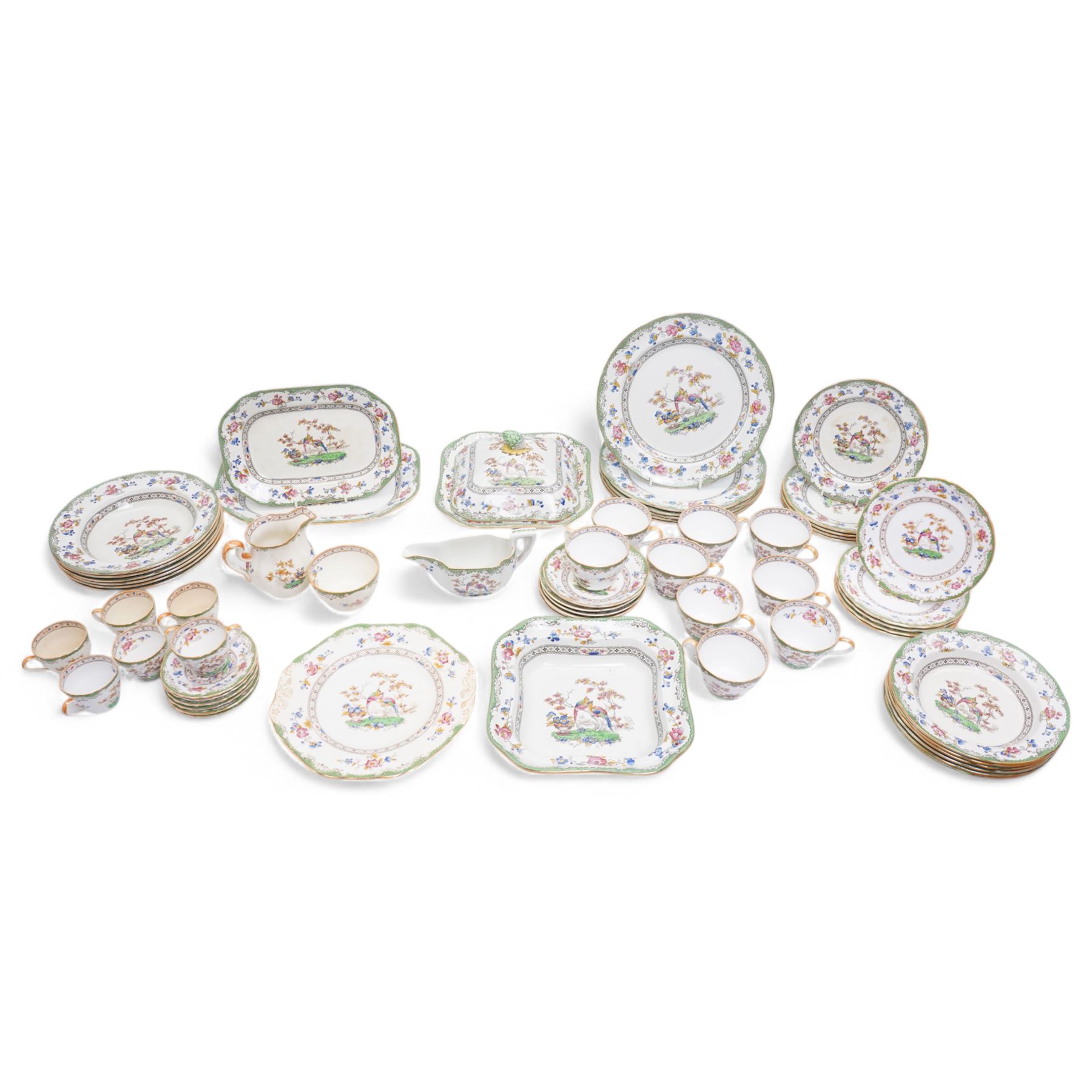 Copeland Spode 'Eden' tea, coffee and dinner ware including plates in various sizes, soup and dessert bowls, tea and coffee cups and saucers, vegetable dish and cover etc 63 pieces