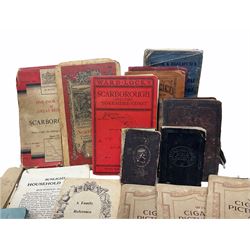 Large quantity of Edwardian and later postcards, predominantly topographical, including rail photographic street scenes, early undivided backs, German record breaking car group, etc., together with a quantity of cigarette card albums, folding maps, etc. 