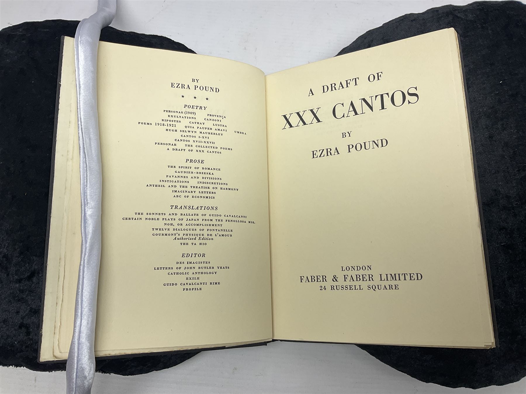 Ezra Pound; A Draft of XXX Cantos, Faber & Faber Limited 1933 