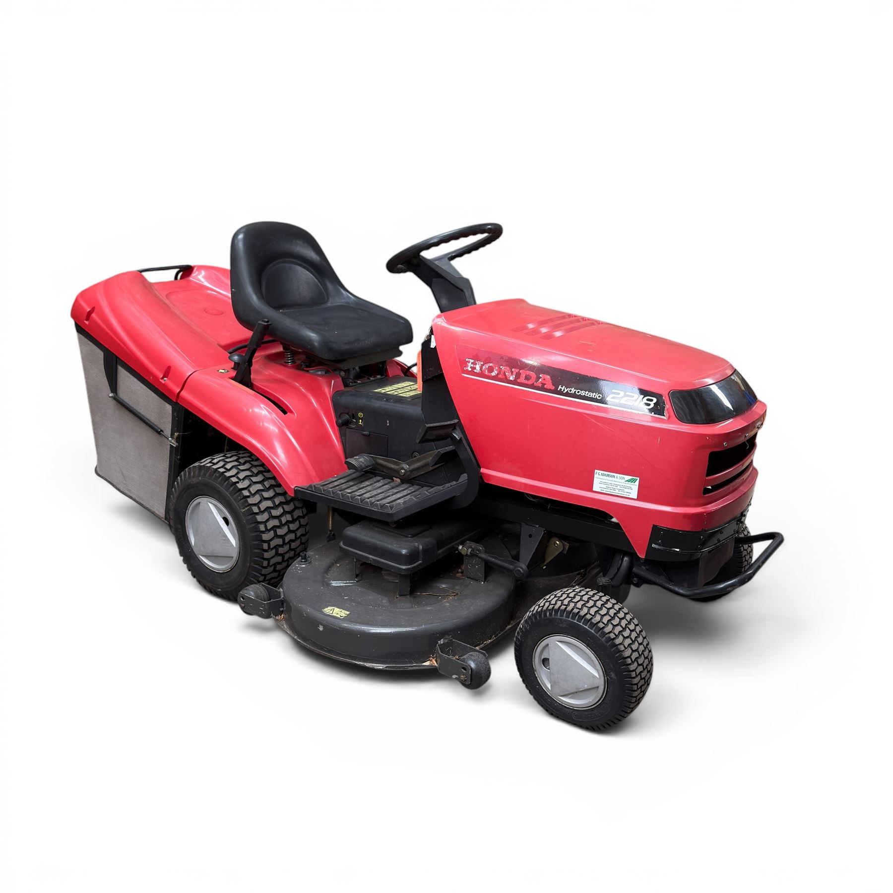 Honda 2218 hydrostatic petrol ride on lawn mower, GXV310 V-Twin, 18hp, 418 hours