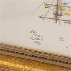 After William Lionel Wyllie RA RWS (British 1851-1931): Trafalgar 2:30pm, coloured print stamped with TP blindstamp dated 1991 and numbered 50/1000 in pencil 67cm x 98cm