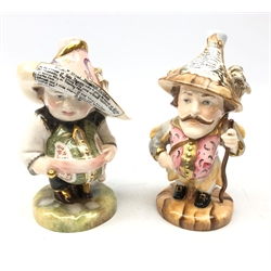  Two Royal Crown Derby Mansion House Dwarves 'Theatre Royal Haymarket' by K. J. Fowler and 'Auction of Elegant Household Furniture' by J. Bryan H17.5cm (2)  