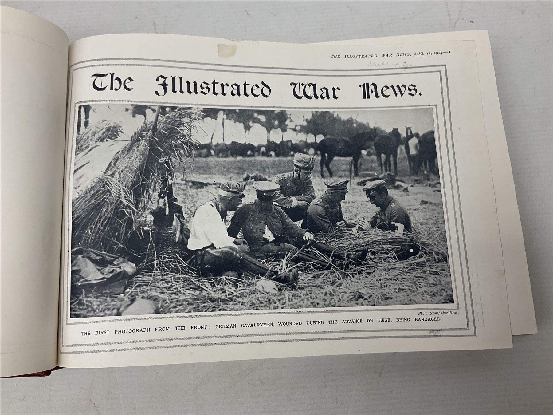 The Illustrated War News - Being a Pictorial Record of the Great War. Parts 1 -96 August 12th 1014 - June 7th 1916 uniformly bound in eight oblong quarto volumes with half-leather/gilt binding. Published by The Illustrated London News (8)