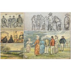 Attrib. Sarah Adelaide Hudson (neé Brereton) (British 19th Century): Scenes from Victorian Yorkshire, collection of watercolours and artists notebooks dating from c1870, including scenes from Longcroft Hall near Beverley - The Family Home (boxed) (approx. 24) 
Notes: Sarah was the sister of artist Caroline Brereton (British 1827-1882).