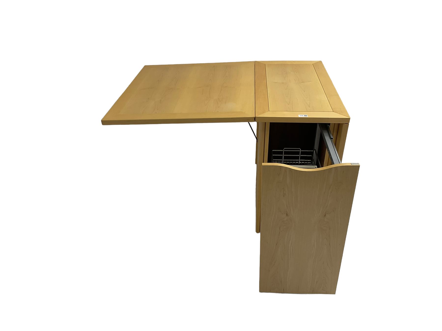 Skovby - 'SM101' drop leaf dining table, fitted with concealed storage compartment 