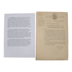 Napoleonic Ministry of War Decree issued by Claude Petiet 