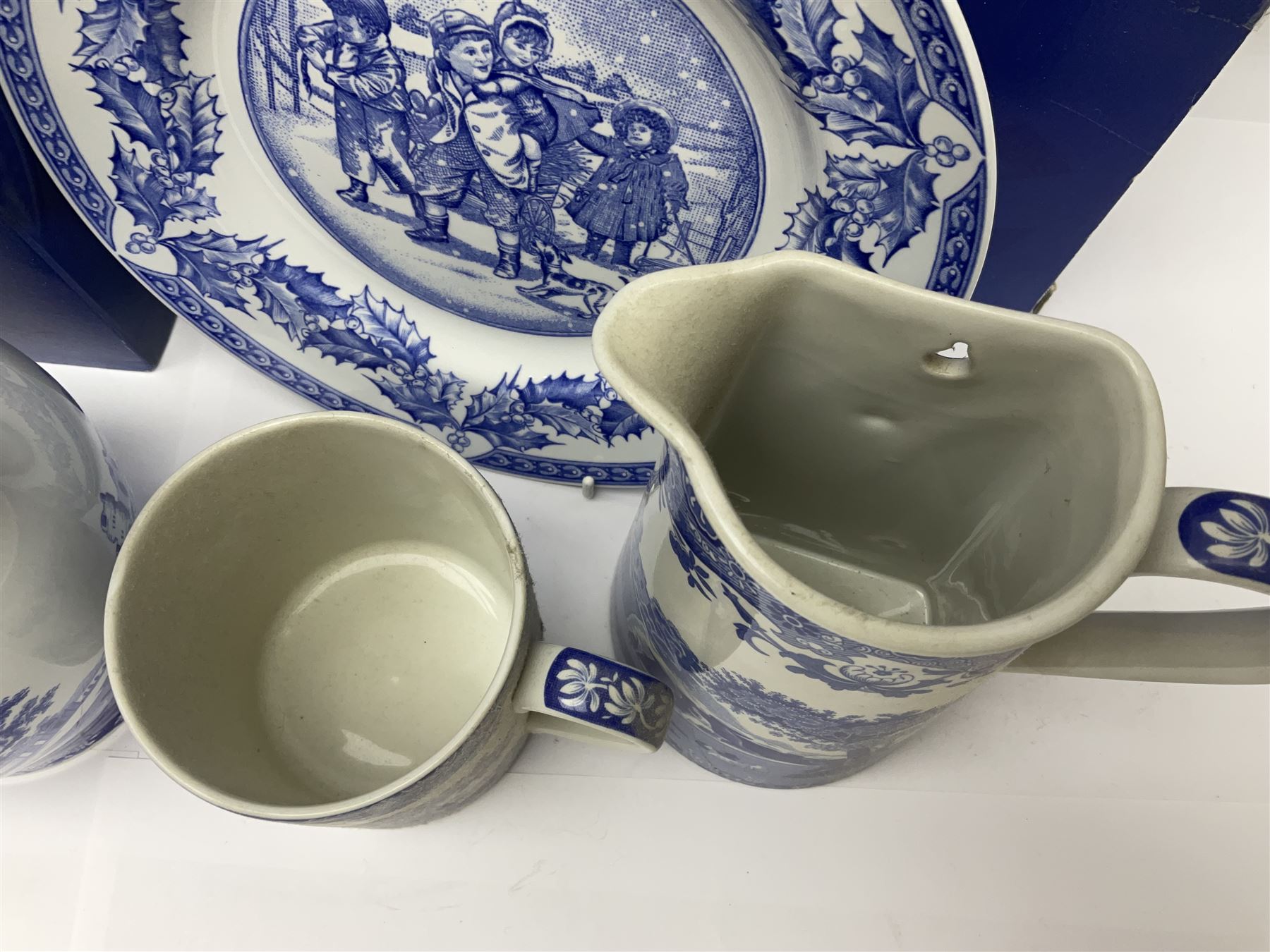 Collection of Spode, including Liverpool jug, mug and wall planter in Italian pattern etc 