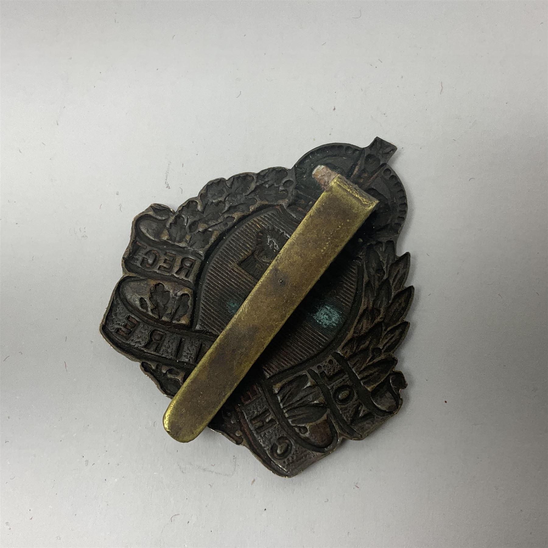 Two cap badges - Dulwich Volunteers and Cheshire Regiment Volunteers (2)