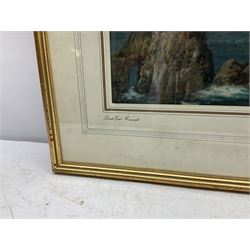 John Shapland (British 1865-1929): 'Lands End Cornwall', watercolour signed, inscribed on the mount 26cm x 44cm
