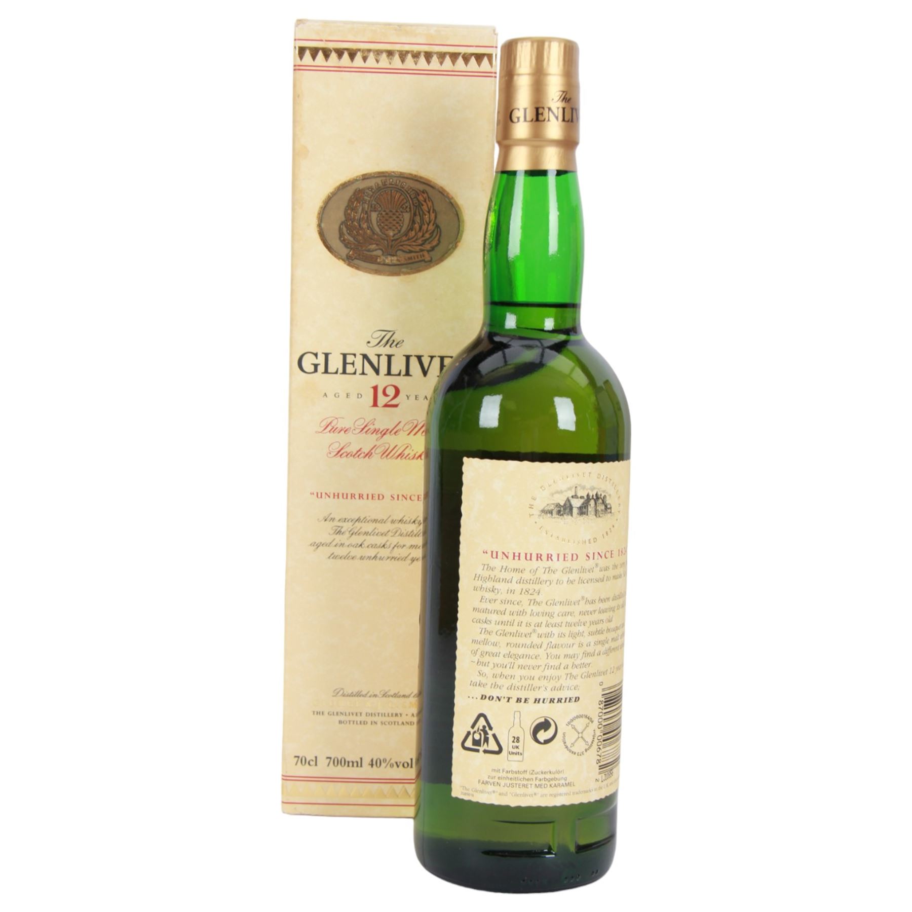 Mixed single malt Scotch whisky, comprising Glenlivet 12 year old, Famous Grouse 10 year old, Glen Grant 5 year old and Glenfiddich Special Reserve, various contents and proof, all with original boxes   