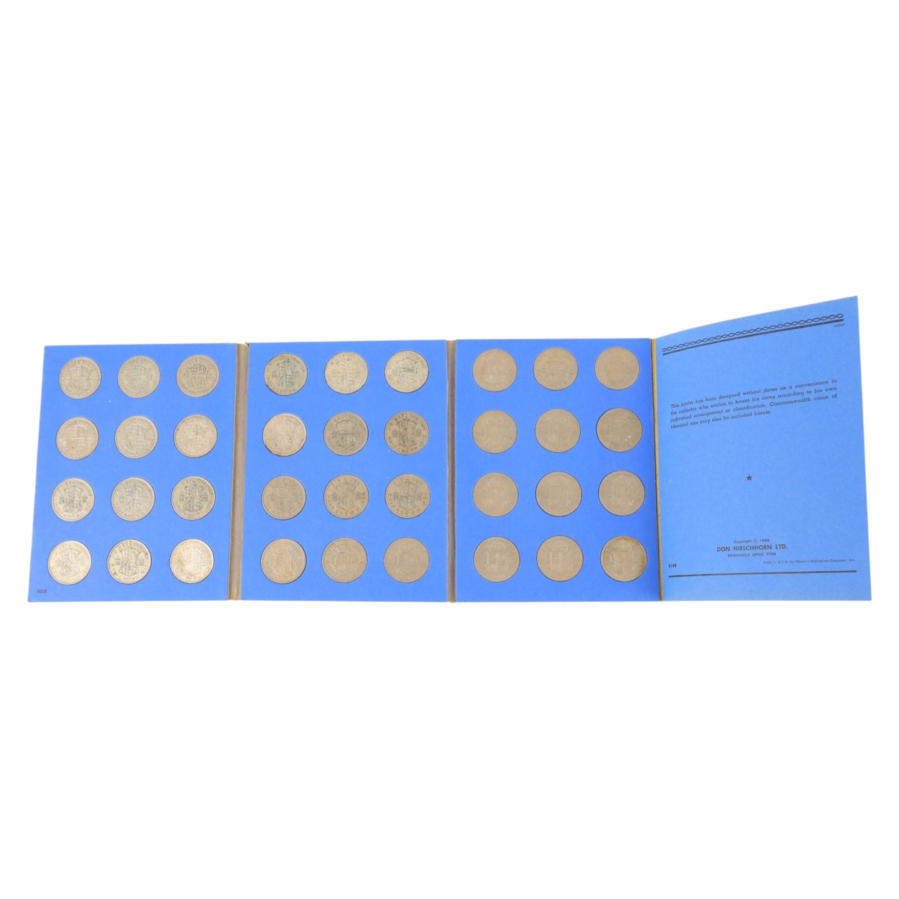 Twenty part-filled Whitman folders, including ten pre-1920 and twenty-eight pre-1947 half crowns, seven pre-1920 and twenty-five pre-1947 florins, numerous copper coins, etc