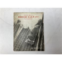 Seven WWII Military Booklets to include 'Facts about British Railways in Wartime' published 1943 issued by the British Railways press, 'Merchantmen At War', 'Target:Germany', 'Fleet Air Arm' etc