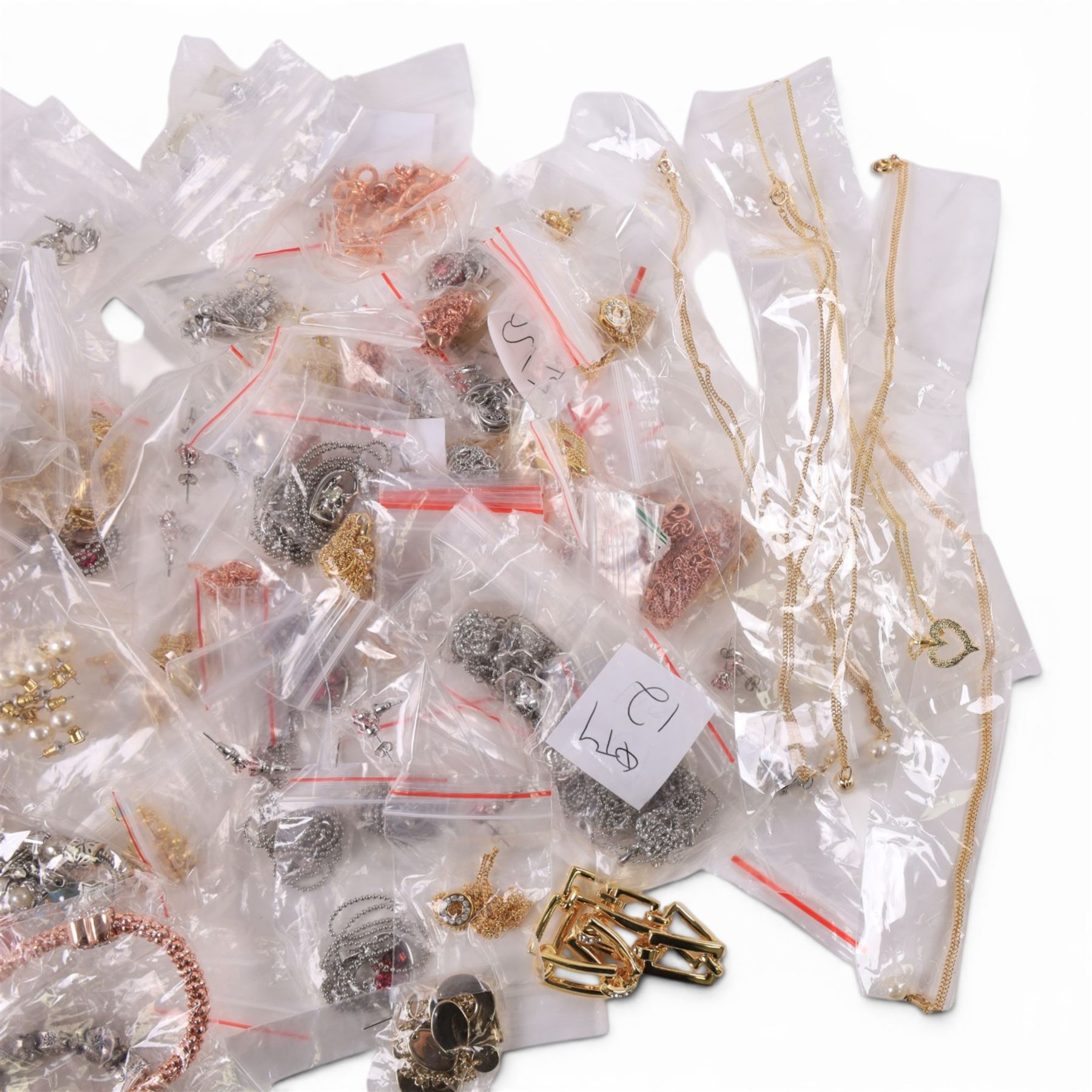 Quantity of costume jewellery, including stud earrings, pendant necklaces, bracelets and bangles etc