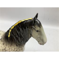 Beswick Shire horse in rocking horse grey no. 818, with printed mark beneath, H21cm