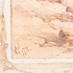 William Cook of Plymouth (British fl.1870-1890): Turbulent Coastline, watercolour signed with monogram and dated '75, 20cm x 33cm (unframed)