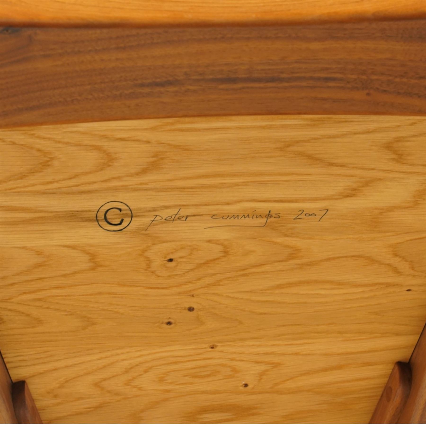 Peter Cummings - Magma oak chair, with shaped back and seat, signed by the maker dated 2007, designed by Peter Cummings of Reeth, near Richmond
