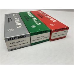 Kleinbahn HO gauge - three locomotives OBB 1020 Elektr. Berglokomotive; OBB 1044.209-3 Elektrische Lokomotive; and OBB 2050 Dieselelektrische; all boxed (3)