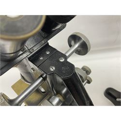 Three Binocular microscopes, comprising two W. Watson & Sons Bactil no 110331 and 107773 and Tasco LMSQF-F