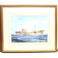 Adrian Thompson (British 1960-): 'Northella' Ship's Portrait, watercolour and gouache signed, titled verso 26cm x 36cm