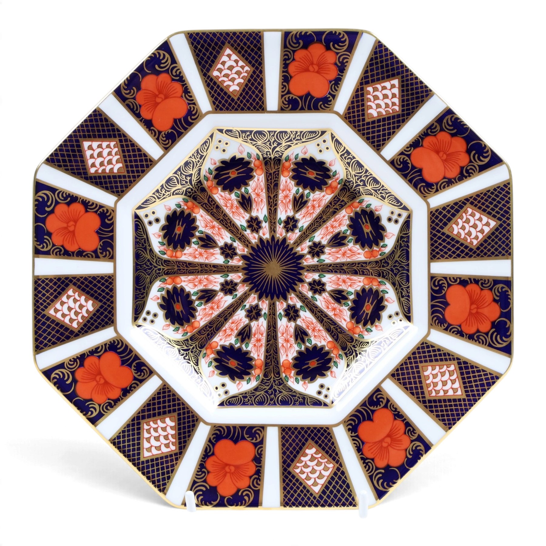 Royal Crown Derby Old Imari 1128 two cake plates and octagonal plate, octagonal plate D23cm