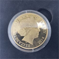 Queen Elizabeth II Bailiwick of Jersey 2014 'The Centenary of the First World War' gold proof five pound coin, cased with certificate